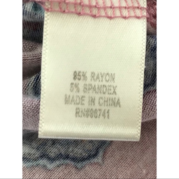 Self Esteem Women’s Rose Multicolored Sleeveless Ruffled Sleeve Top Size Large - Picture 3 of 6